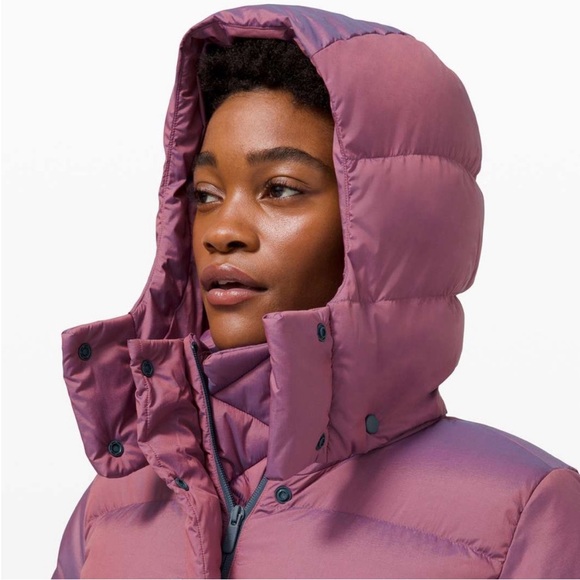 NWOT lululemon Wunder Puff GOOSE DOWN PUFFER Jacket - Heathered Plumful - Picture 3 of 9